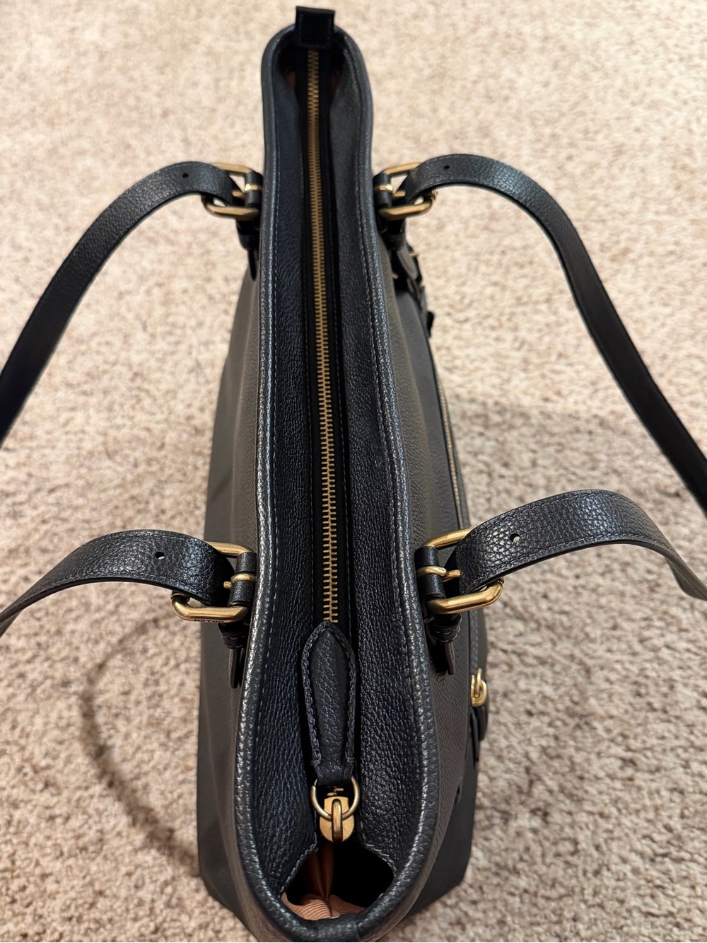 Coach Black Pebbled Leather Taylor Tote with Gold Hardware - Picture 8 of 14